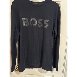Hugo boss stretch cotton t shirt with mirror effect logo